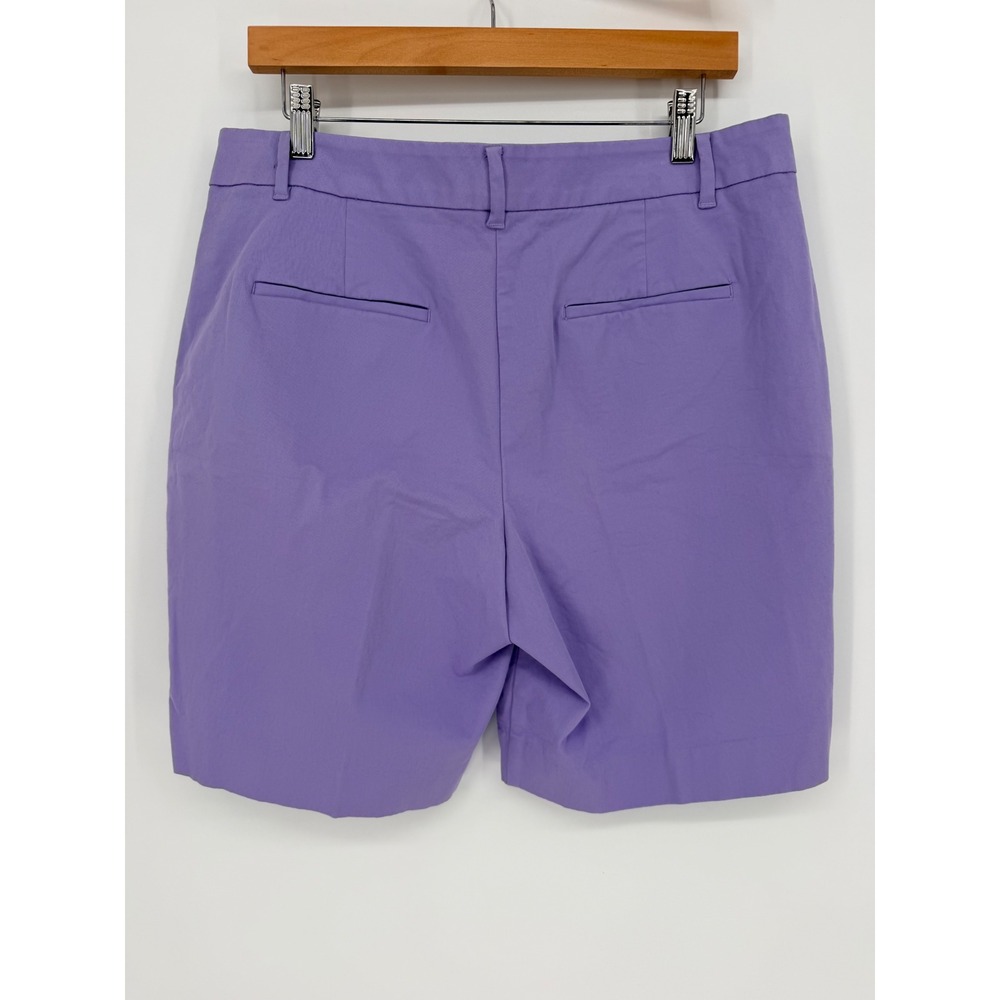 Ann Taylor‎ Chino Shorts 14 Purple Mid Rise Pastel Preppy Coastal Grandmother - Picture 2 of 8